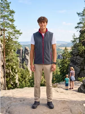 Moški softshell telovnik ALTISPORT NoPrint NP/ALM8211NJ ŽELEZNO SIVA/RDEČA
