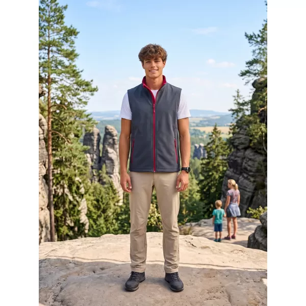  Moški softshell telovnik ALTISPORT NoPrint NP/ALM8211NJ ŽELEZNO SIVA/RDEČA 