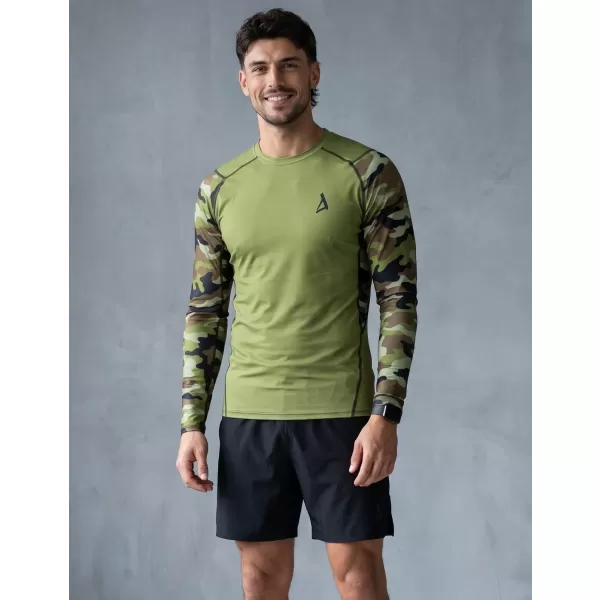  Moška premium funkcionalna kompresijska majica ALTISPORT VOJ/ALM038TR03 ZELENA/KAKI 