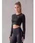 Vrhunski ženski funkcionalni top z dolgimi rokavi ALTISPORT VOJ/ALW000TR04 ČRNA