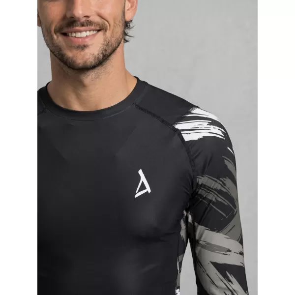  Moška premium funkcionalna kompresijska majica ALTISPORT VOJ/ALM039TR03 ČRNO-BELO 