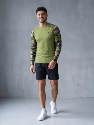 Moška premium funkcionalna kompresijska majica ALTISPORT VOJ/ALM038TR03 ZELENA/KAKI