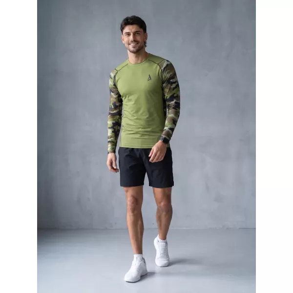  Moška premium funkcionalna kompresijska majica ALTISPORT VOJ/ALM038TR03 ZELENA/KAKI 