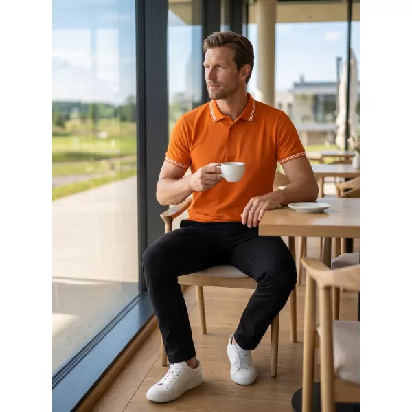  Moška majica s kratkimi rokavi z ovratnikom ALTISPORT NoPrint NP/ALM912 ORANŽNA 