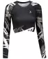 Vrhunski ženski funkcionalni top z dolgimi rokavi ALTISPORT VOJ/ALW039TR04 ČRNO/BELO