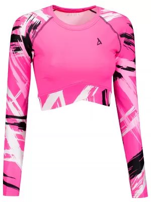 Vrhunski ženski funkcionalni top z dolgimi rokavi ALTISPORT VOJ/ALW039TR04 FLUO ROZA
