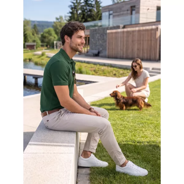  Moška majica s kratkimi rokavi z ovratnikom ALTISPORT NoPrint NP/ALM302 STEKLENICA ZELENA 