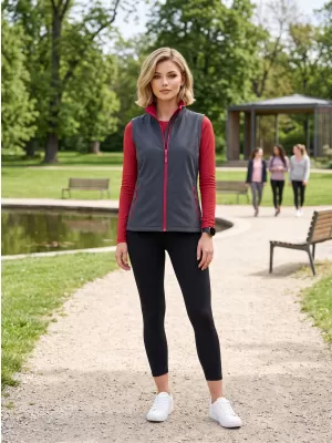 Ženski softshell telovnik ALTISPORT NoPrint NP/ALW7211NJ ŽELEZNO SIVA/RDEČA