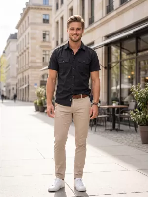 Srajca BRANDIT VINTAGE BD4024 ČRN