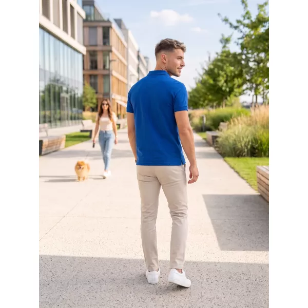  Moška majica s kratkimi rokavi z ovratnikom ALTISPORT NoPrint NP/ALM302 KRALJEVSKO MODRA 