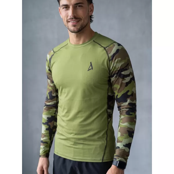  Moška premium funkcionalna kompresijska majica ALTISPORT VOJ/ALM038TR03 ZELENA/KAKI 