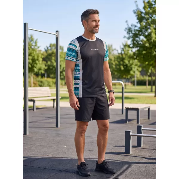  Moška funkcionalna premium majica ALTISPORT VOJ/ALM043TR01 ČRNA IN MODRA 