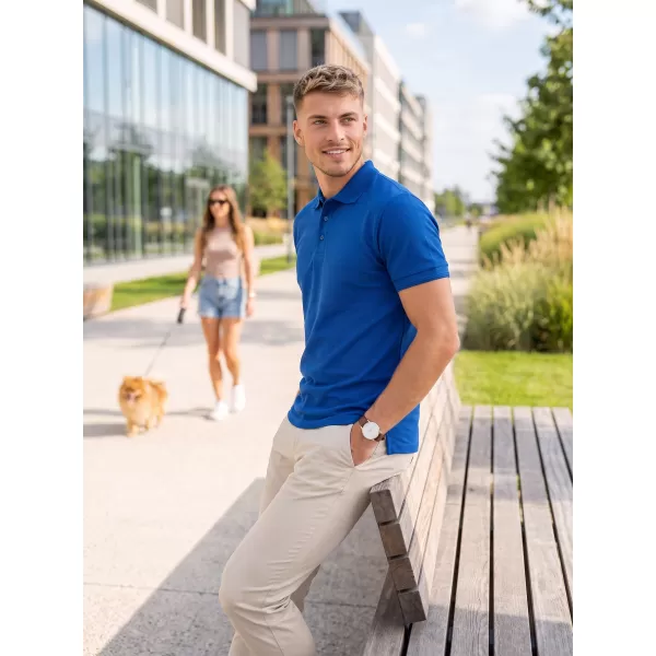 Moška majica s kratkimi rokavi z ovratnikom ALTISPORT NoPrint NP/ALM302 KRALJEVSKO MODRA 