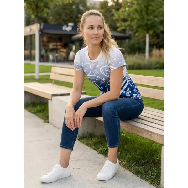  Ženska premium funkcionalna majica ALTISPORT VOJ/ALW045TR01 MORNARSKO MODRA/BELA 