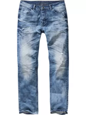 Hlače BRANDIT WILL WASHED BD1015 MODRO OPRANO