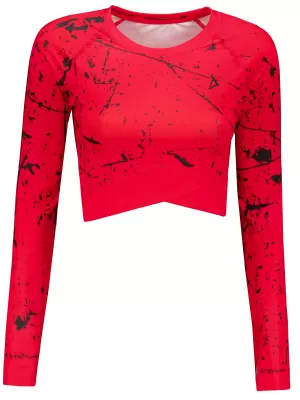 Vrhunski ženski funkcionalni top z dolgimi rokavi ALTISPORT VOJ/ALW034TR04 RDEČA
