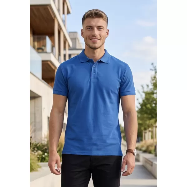  Moška majica s kratkimi rokavi z ovratnikom ALTISPORT NoPrint NP/ALM302 AZURNO MODRA 