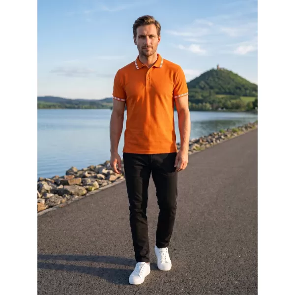  Moška majica s kratkimi rokavi z ovratnikom ALTISPORT NoPrint NP/ALM912 ORANŽNA 