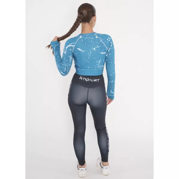  Vrhunski ženski funkcionalni top z dolgimi rokavi ALTISPORT VOJ/ALW034TR04 SMARAGDNO 