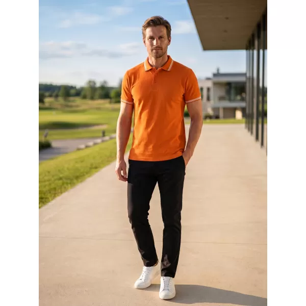  Moška majica s kratkimi rokavi z ovratnikom ALTISPORT NoPrint NP/ALM912 ORANŽNA 