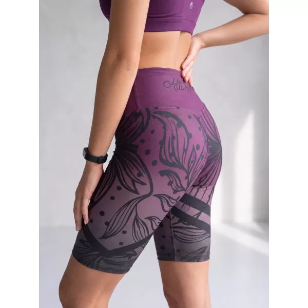  Ženske vrhunske funkcionalne pajkice nad koleni ALTISPORT VOJ/ALW045LEG02 VIJOLIČNA/ČRNA 