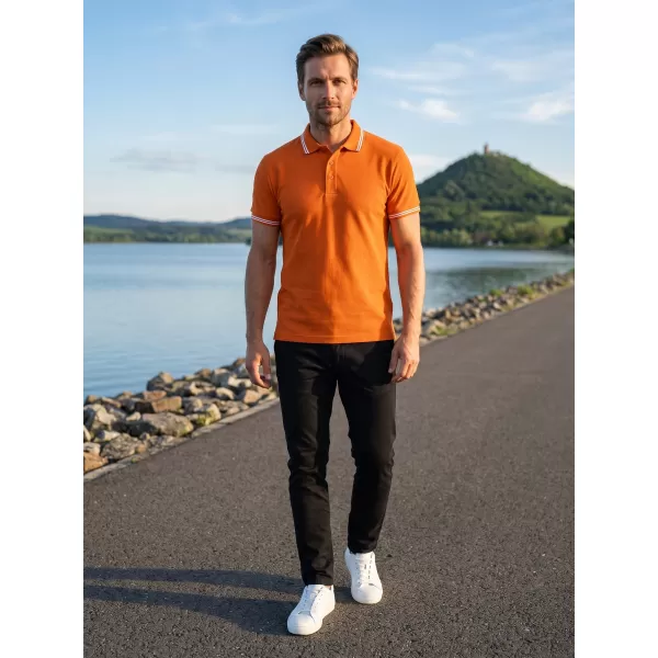  Moška majica s kratkimi rokavi z ovratnikom ALTISPORT NoPrint NP/ALM912 ORANŽNA 