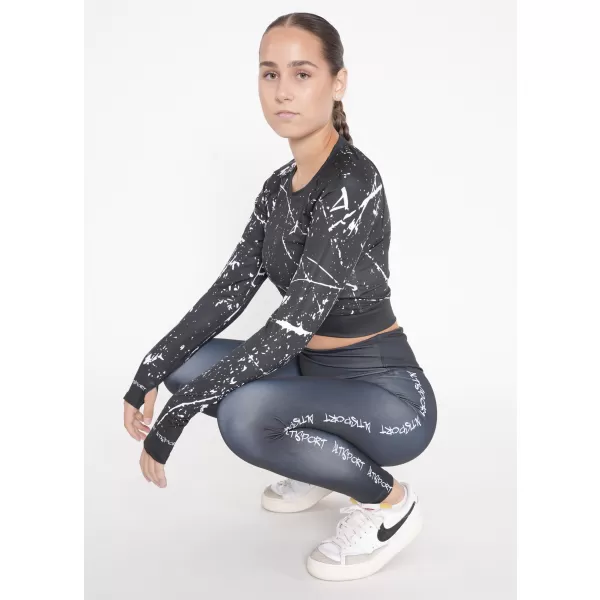  Vrhunski ženski funkcionalni top z dolgimi rokavi ALTISPORT VOJ/ALW034TR04 ČRNA 