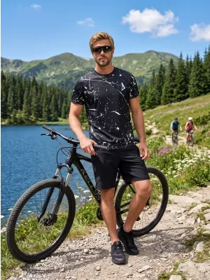 Moška funkcionalna premium majica ALTISPORT VOJ/ALM034TR01 ČRNA