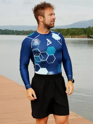 Moška premium funkcionalna kompresijska majica ALTISPORT VOJ/ALM037TR03 MORNARSKO MODRA