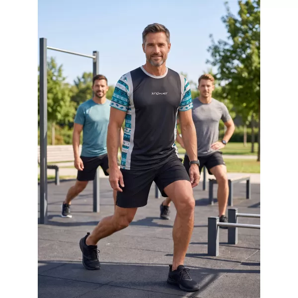  Moška funkcionalna premium majica ALTISPORT VOJ/ALM043TR01 ČRNA IN MODRA 