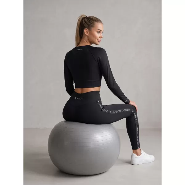  Vrhunski ženski funkcionalni top z dolgimi rokavi ALTISPORT VOJ/ALW000TR04 ČRNA 