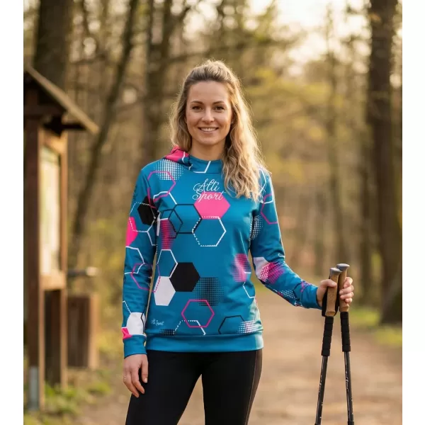  Ženski vrhunski funkcionalni pulover ALTISPORT VOJ/ALW037MI01 KEROZIN/ROZA 