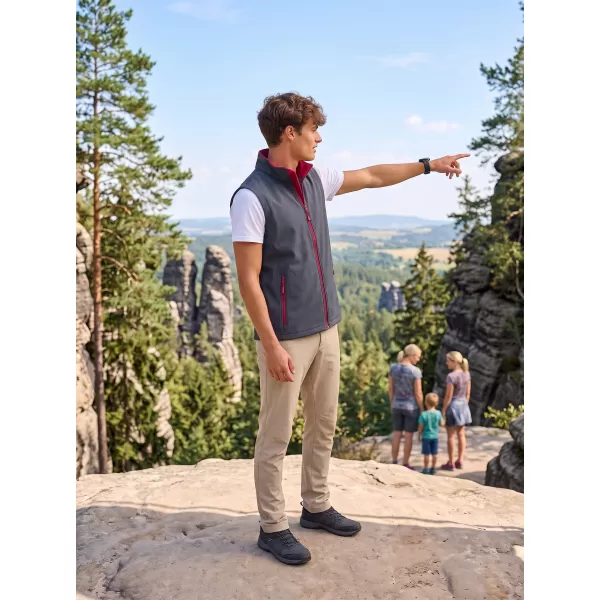  Moški softshell telovnik ALTISPORT NoPrint NP/ALM8211NJ ŽELEZNO SIVA/RDEČA 