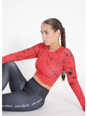 Vrhunski ženski funkcionalni top z dolgimi rokavi ALTISPORT VOJ/ALW034TR04 RDEČA