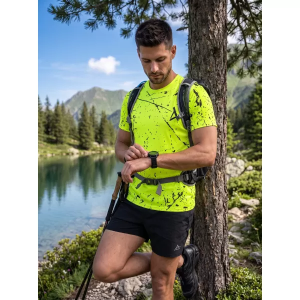  Moška funkcionalna premium majica ALTISPORT VOJ/ALM034TR01 NEON RUMENA 
