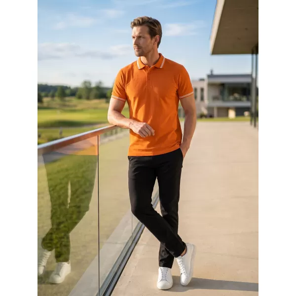  Moška majica s kratkimi rokavi z ovratnikom ALTISPORT NoPrint NP/ALM912 ORANŽNA 