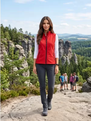 Ženski softshell telovnik ALTISPORT NoPrint NP/ALW7211NJ RDEČA/ČRNA