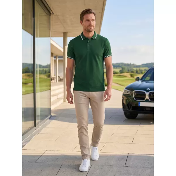  Moška majica s kratkimi rokavi z ovratnikom ALTISPORT NoPrint NP/ALM912 TEMNO ZELENA 