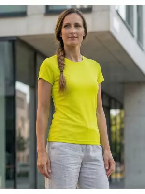 Ženska funkcionalna majica s kratkimi rokavi ALTISPORT NoPrint NP/ALW041 NEON RUMENA