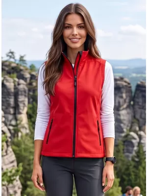 Ženski softshell telovnik ALTISPORT NoPrint NP/ALW7211NJ RDEČA/ČRNA
