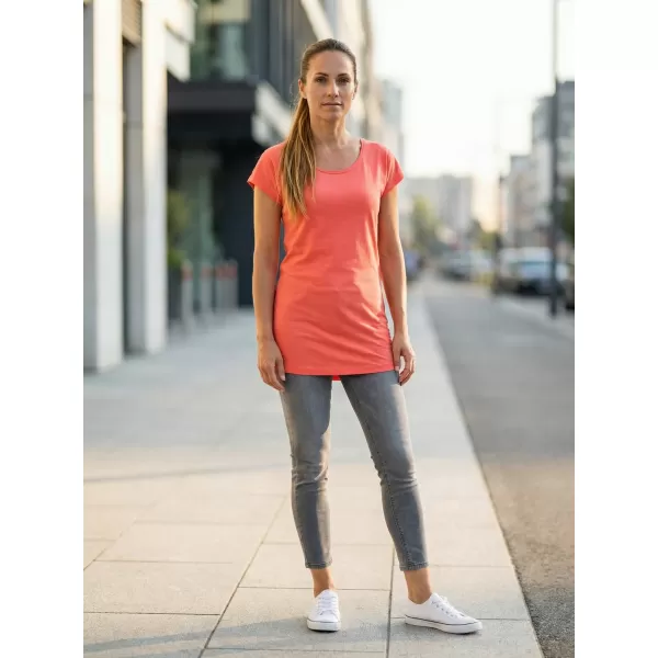  Ženska dolga majica s kratkimi rokavi ALTISPORT NoPrint NP/ALW321 KORAL 