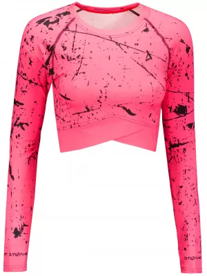Vrhunski ženski funkcionalni top z dolgimi rokavi ALTISPORT VOJ/ALW034TR04 FLUO ROZA