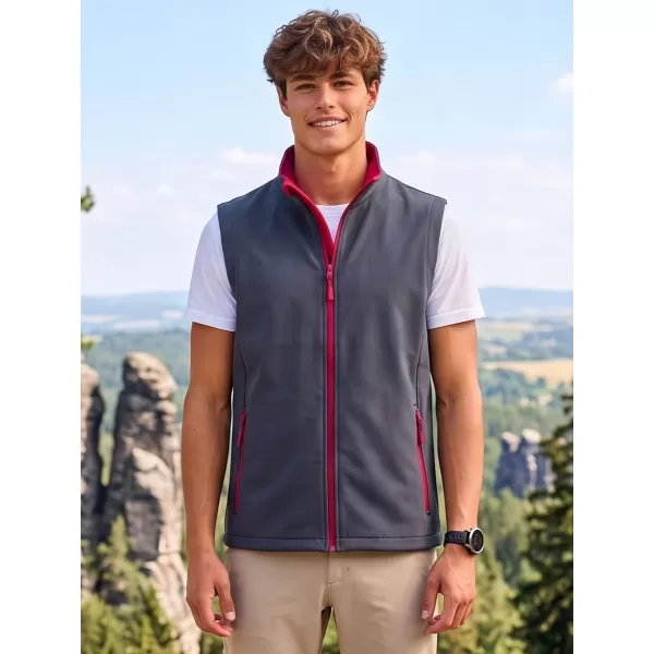  Moški softshell telovnik ALTISPORT NoPrint NP/ALM8211NJ ŽELEZNO SIVA/RDEČA 