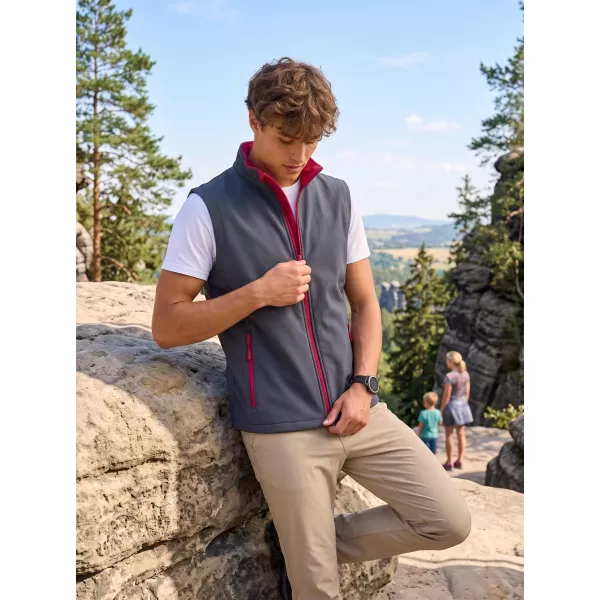  Moški softshell telovnik ALTISPORT NoPrint NP/ALM8211NJ ŽELEZNO SIVA/RDEČA 