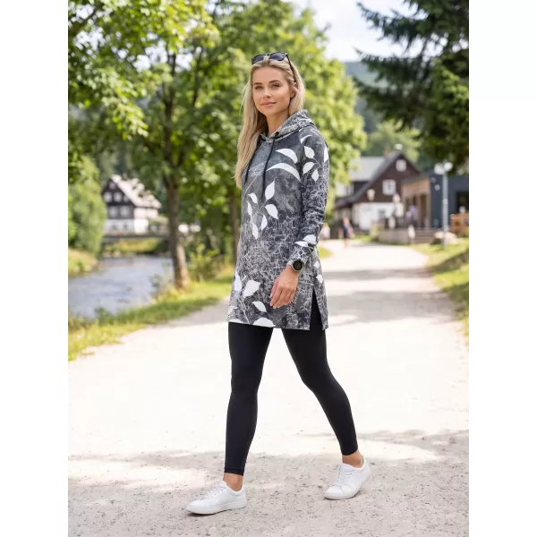 Ženski funkcionalni podaljšani pulover premium ALTISPORT VOJ/ALW020MI03 ČRNO-BELO 