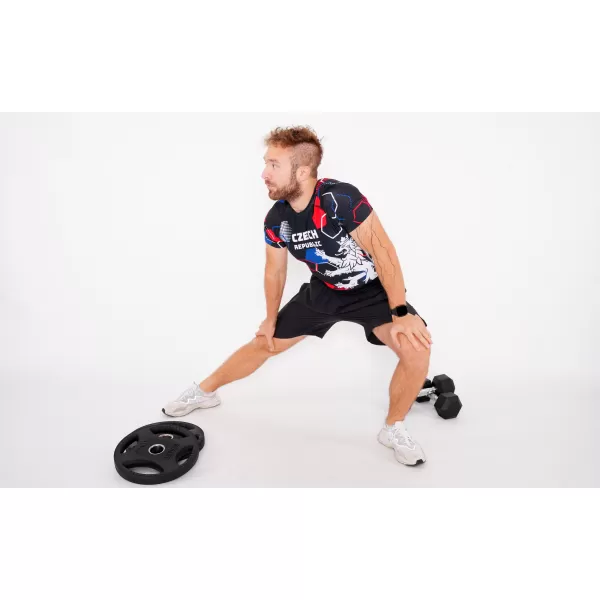  Moška funkcionalna kompresijska majica s kratkimi rokavi premium ALTISPORT VOJ/ALM036TR04 HEKSA ČRNA 