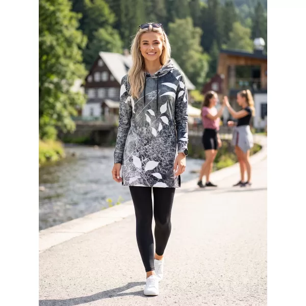  Ženski funkcionalni podaljšani pulover premium ALTISPORT VOJ/ALW020MI03 ČRNO-BELO 