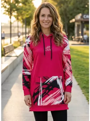 Ženski funkcionalni podaljšani pulover premium ALTISPORT VOJ/ALW039MI03 VIVA MAGENTA