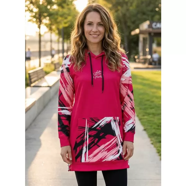  Ženski funkcionalni podaljšani pulover premium ALTISPORT VOJ/ALW039MI03 VIVA MAGENTA 