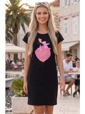Ženska dolga majica/obleka ALTISPORT ALW187178 ČRNO ROZA